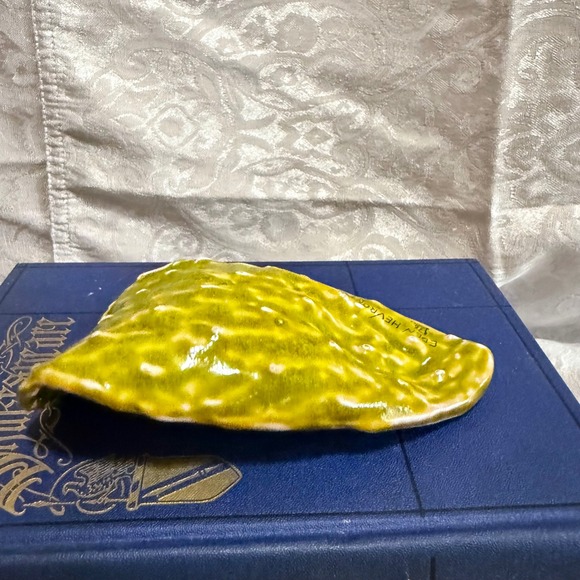 Eden Hevroni Signed Green Ceramic Succulent Cactus Leaf Dish Tray Trinket 7" - Picture 4 of 7